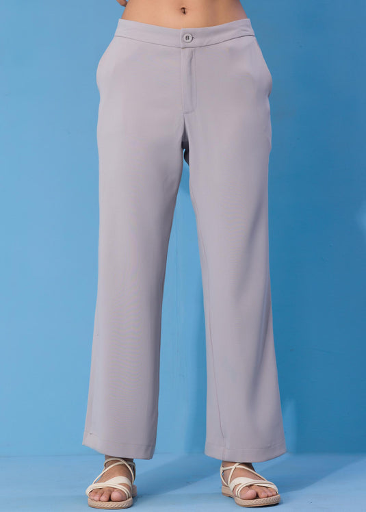 Wide leg pant with side slit