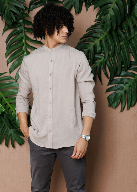 Mao collar L/S shirt