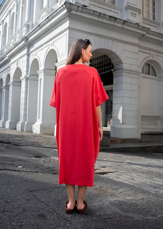 Kaftan Dress With Short Placket