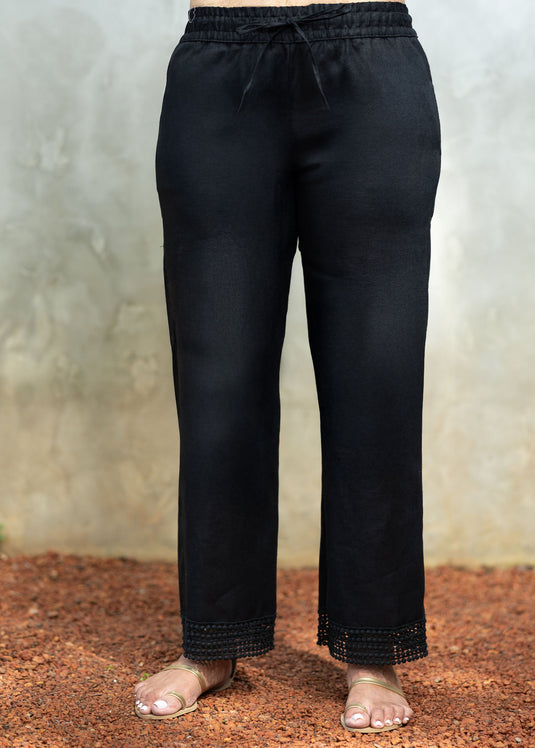 Basic draw cord pant with bottom lace