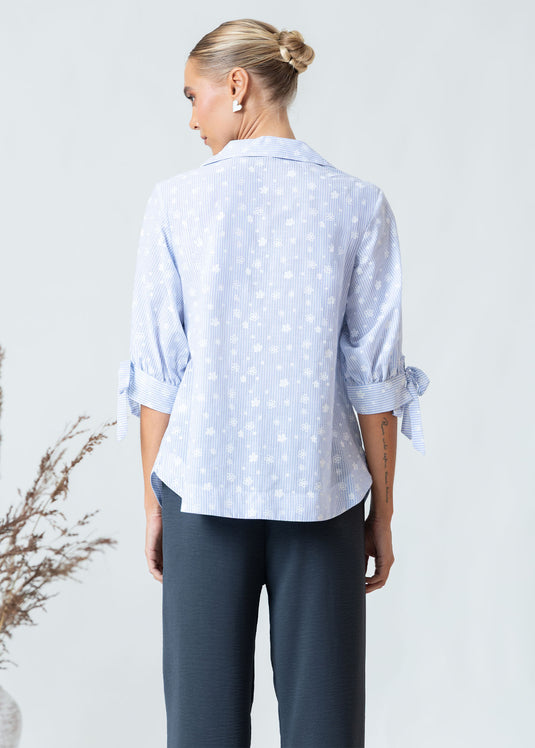 Printed Cotton Top With Ties