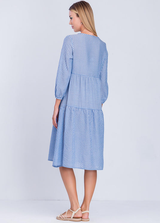 Tired Panel Stripe Dress