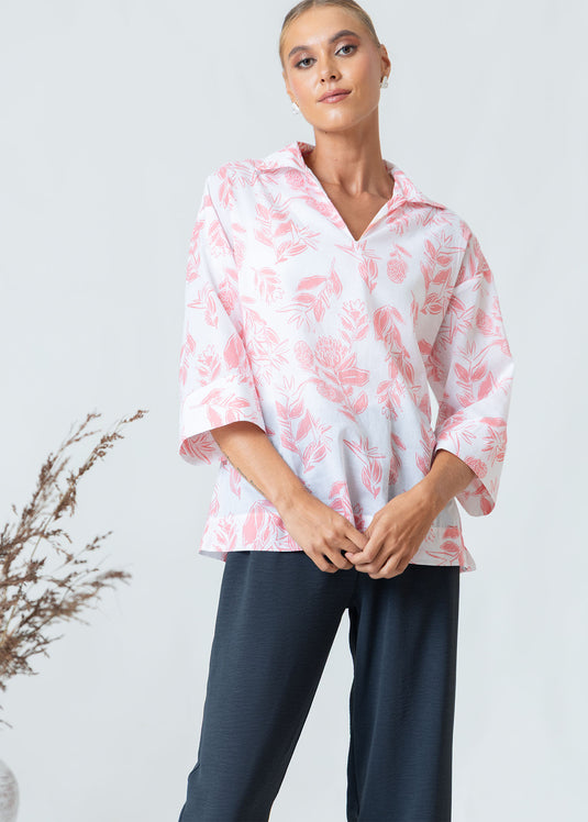 Boxy Blouse With Collar