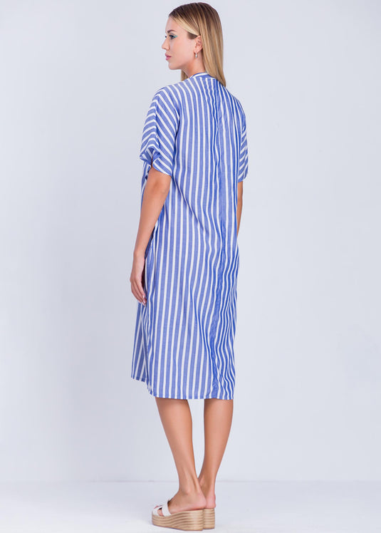 Stripe Dress With Kangaroo Pocket