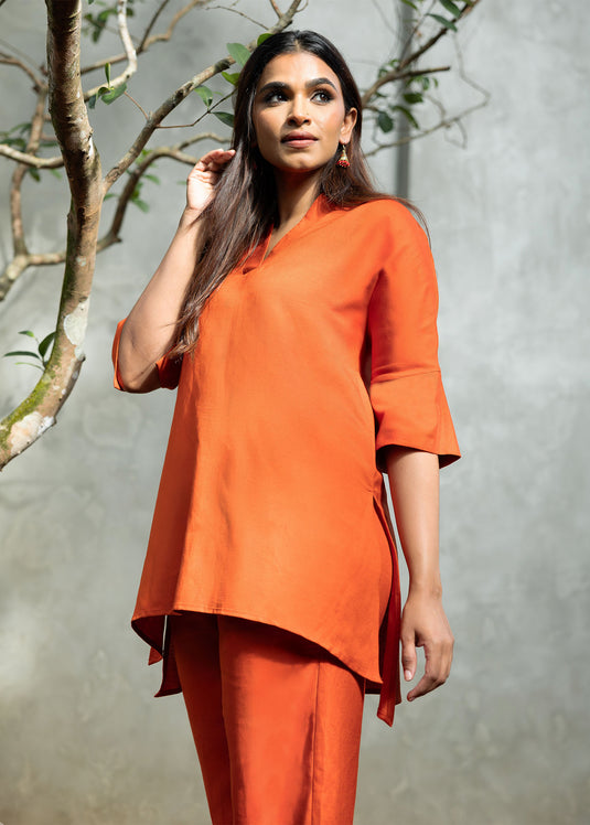V Neck kurtha top with side slits