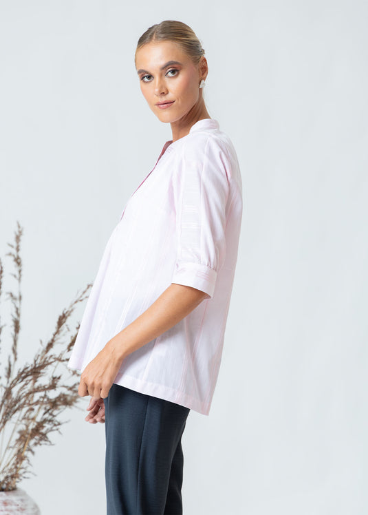 Cotton Blouse With Front Neck Detail