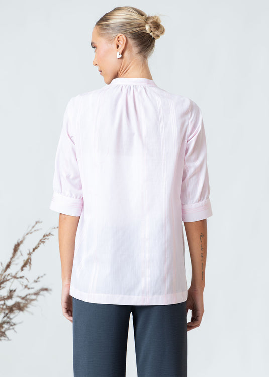 Cotton Blouse With Front Neck Detail