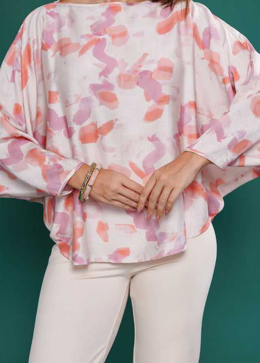 Dolman sleeve printed top
