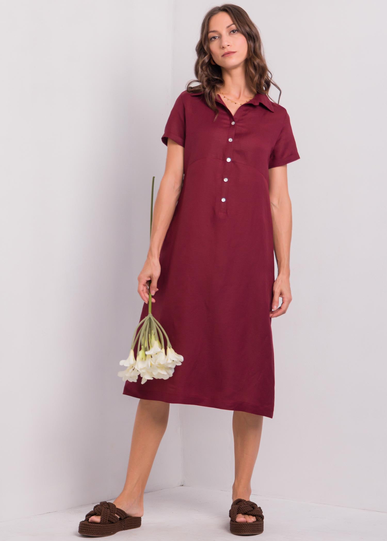 Short Sleeve Linen Dress