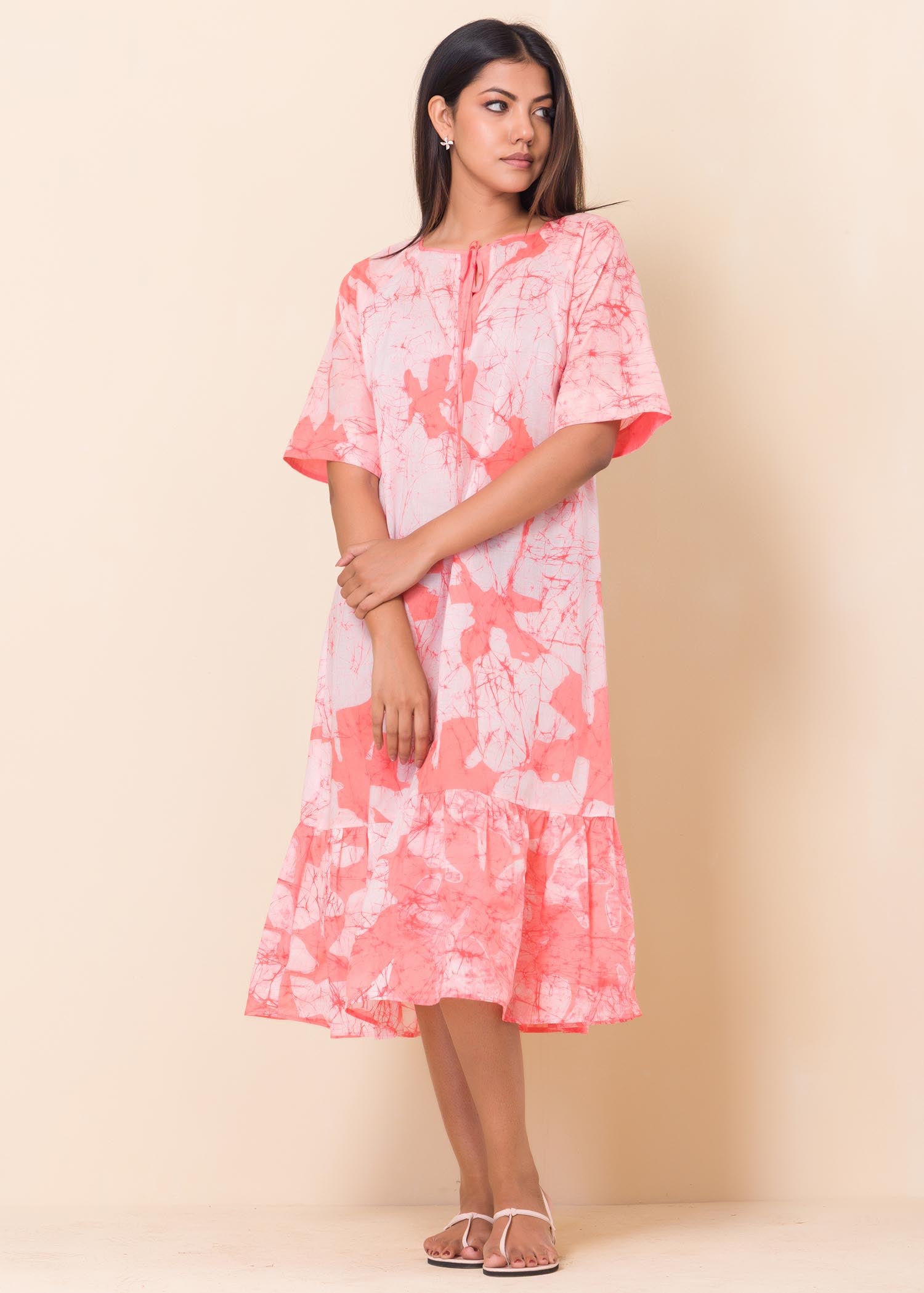 Batik Floral Detailed Dress