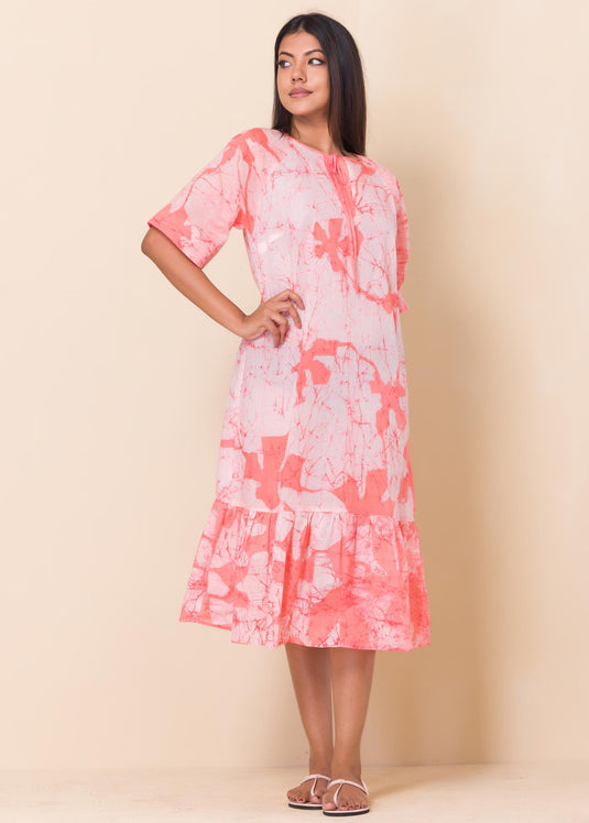 Batik Floral Detailed Dress