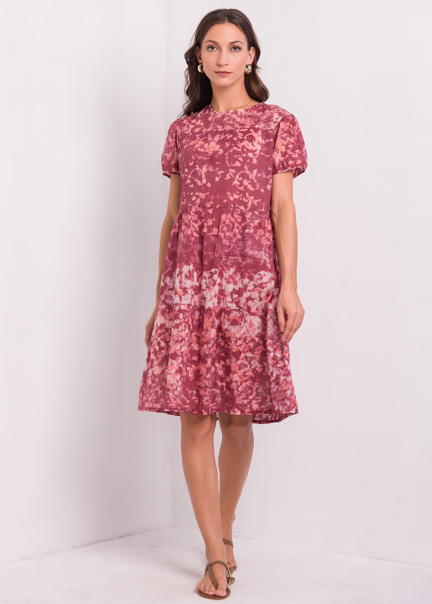 Puff Sleaved Batik Dress