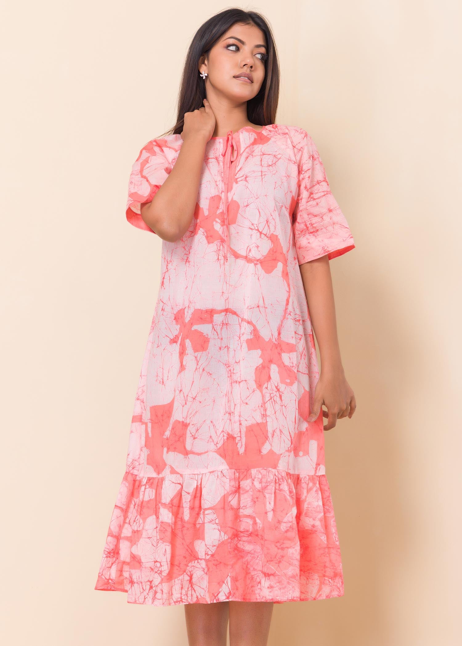 Batik Floral Detailed Dress