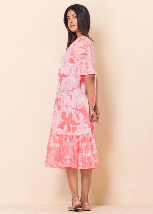Batik Floral Detailed Dress