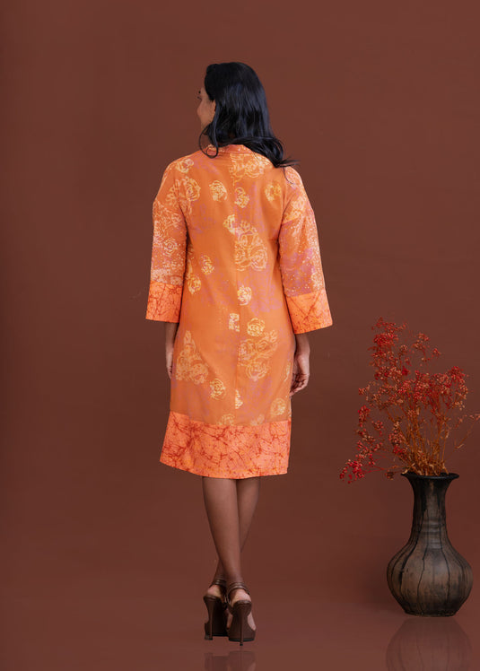 Batik floral shirt dress