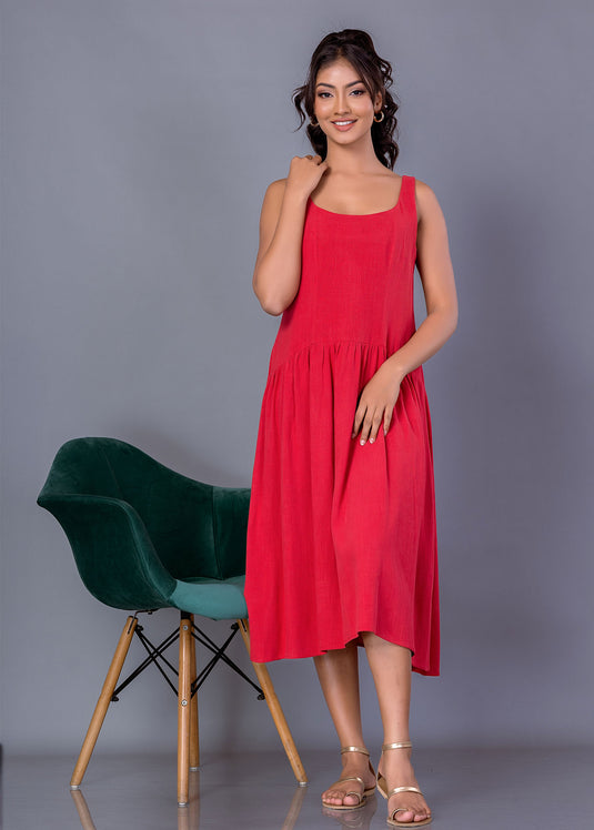 Sleeveless Drop Waist Dress