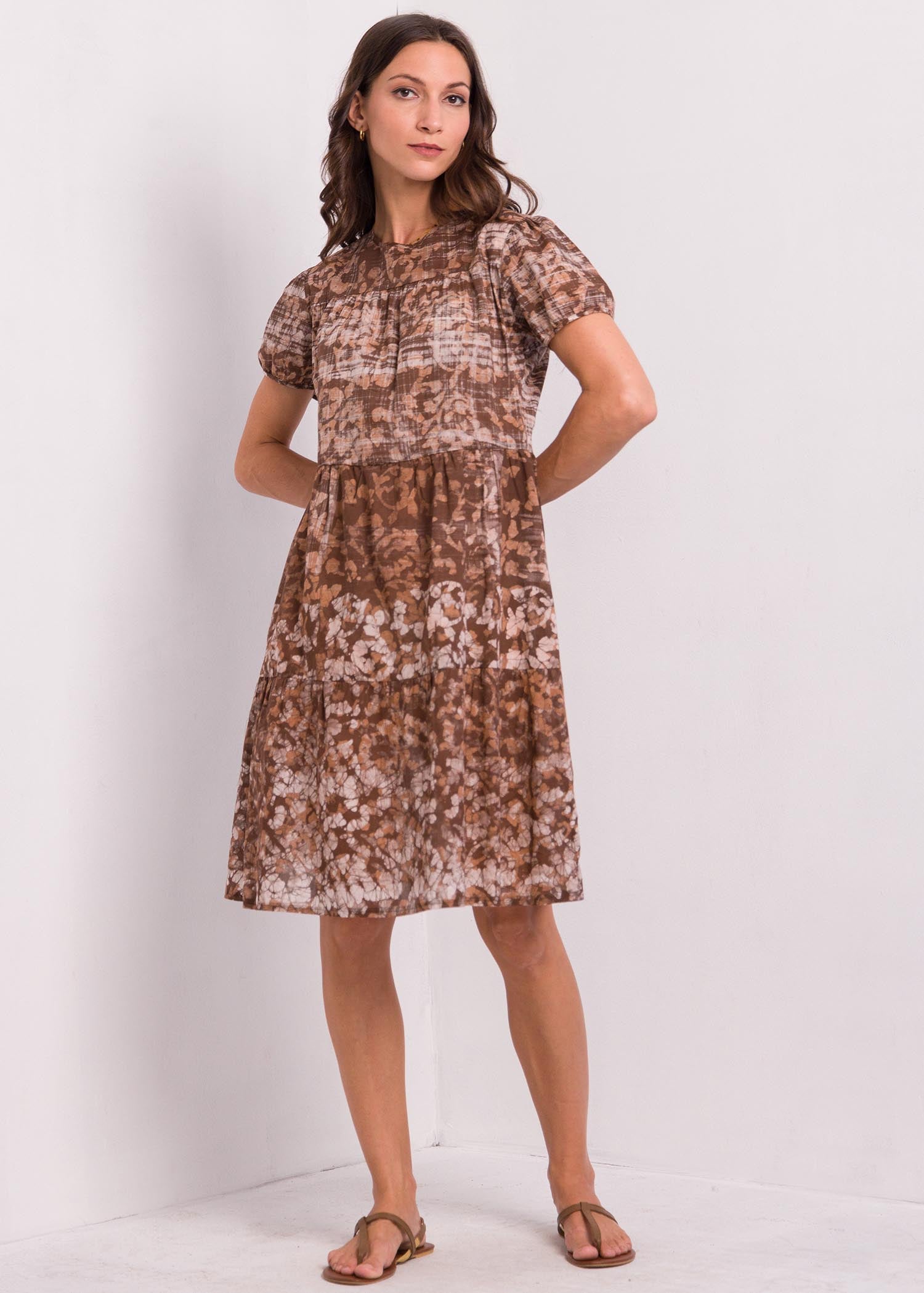 Puff Sleaved Batik Dress