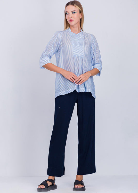 Stripe Blouse With Yoke Detail