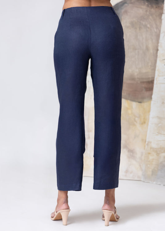 Linen Tailored Pant With Pintuck