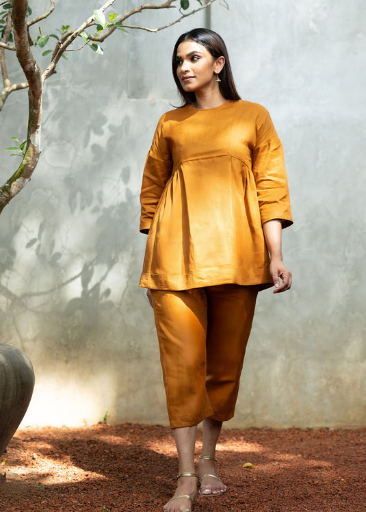 Drop Shoulder Kurtha Top With Front Panels