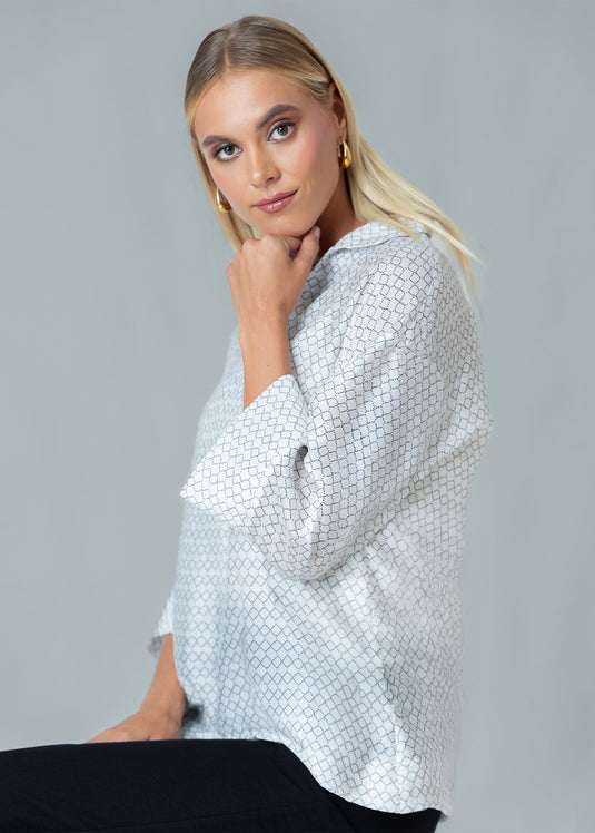 Boxy Blouse With Collar