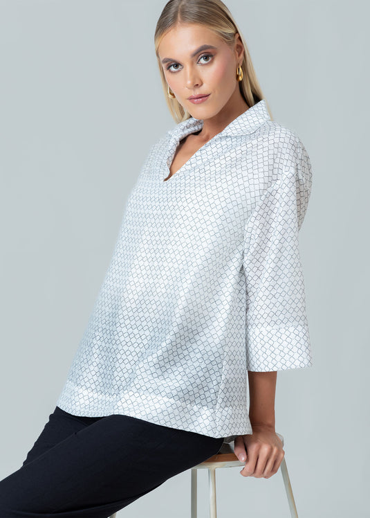 Boxy Blouse With Collar