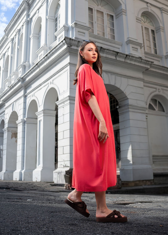 Kaftan Dress With Short Placket