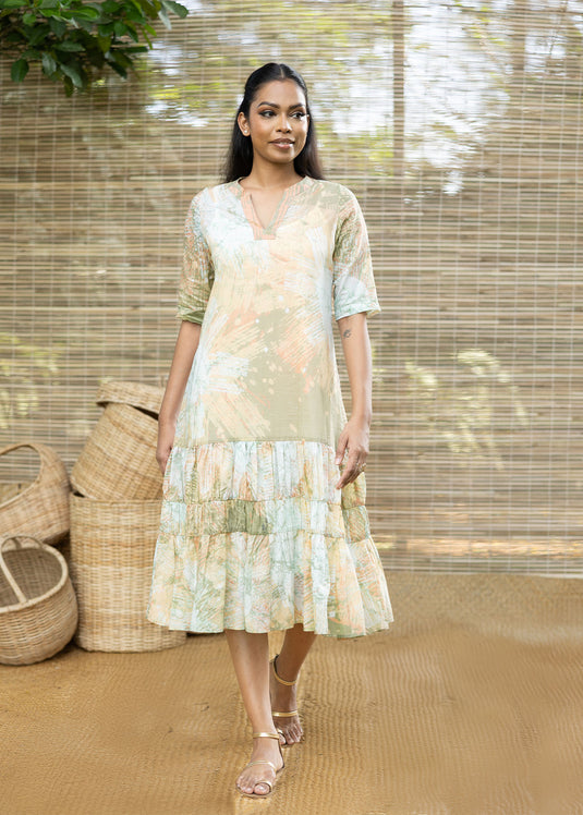 Batik V-Neck Dress