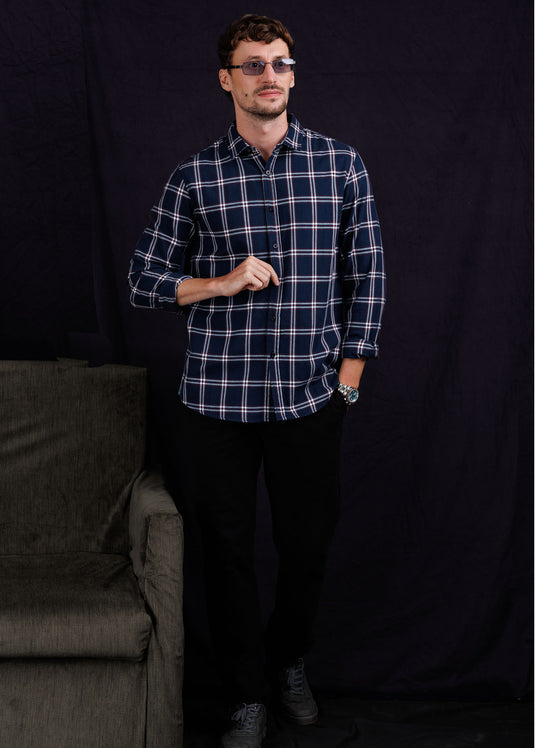 Detailed fannel L/S shirt