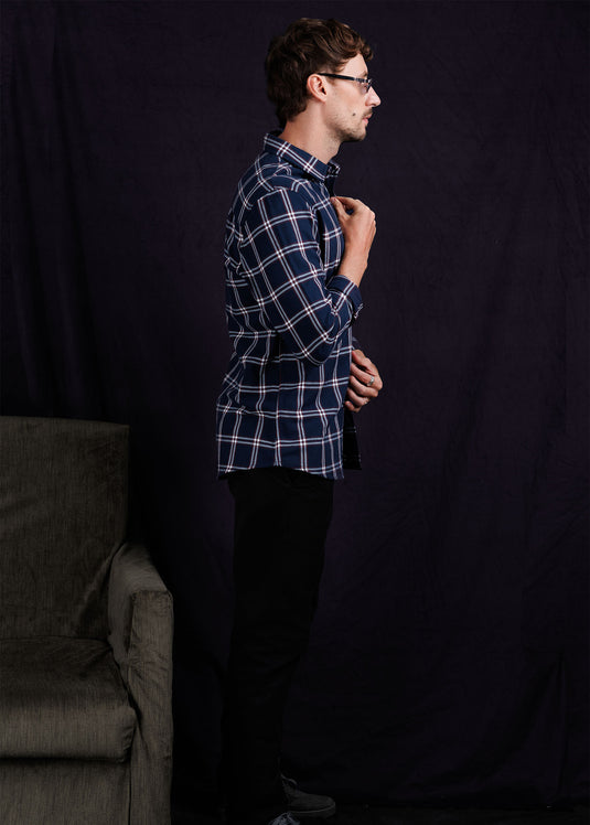 Detailed fannel L/S shirt