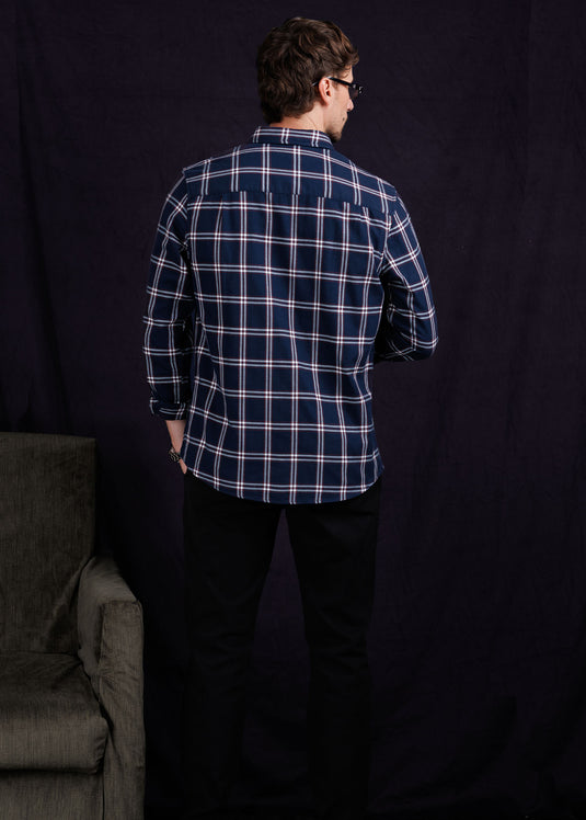 Detailed fannel L/S shirt