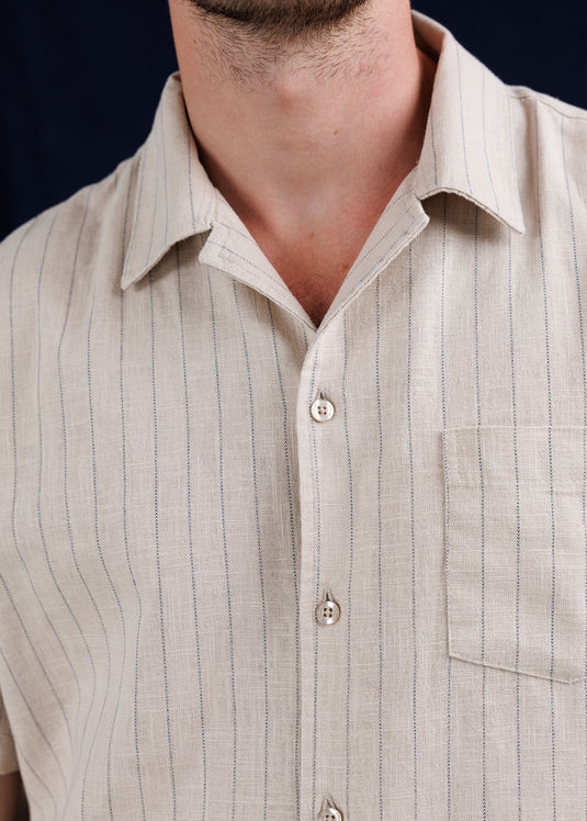 Stripe Cuban collar shirt