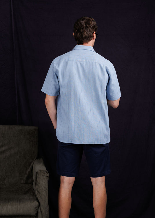 Stripe Cuban collar shirt