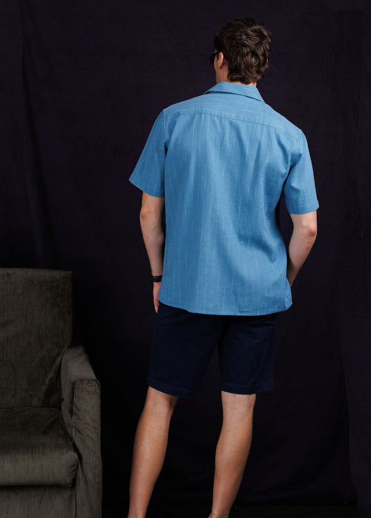 Stripe Cuban collar shirt