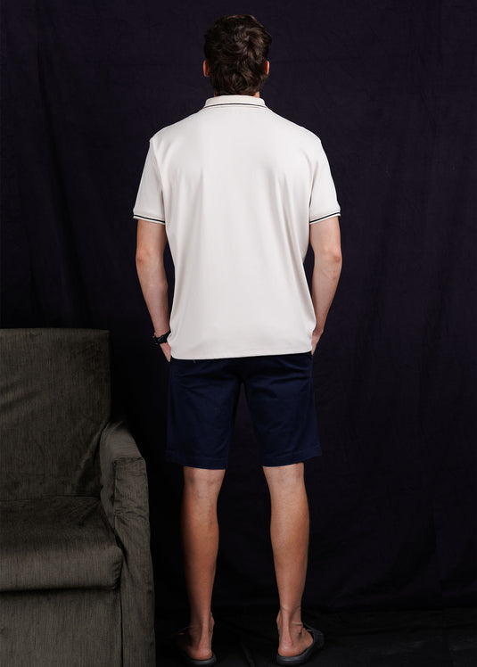 Casual Wear Zip Neck Polo Collar S/S T-Shirt.