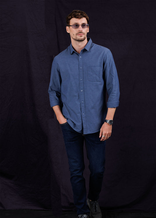 Light weight chambrey L/S Shirt