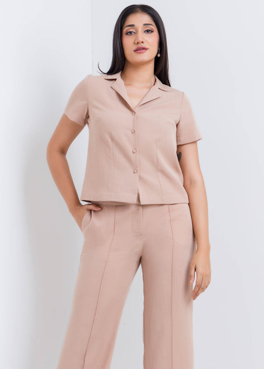 Crop Top With Cuban Collar