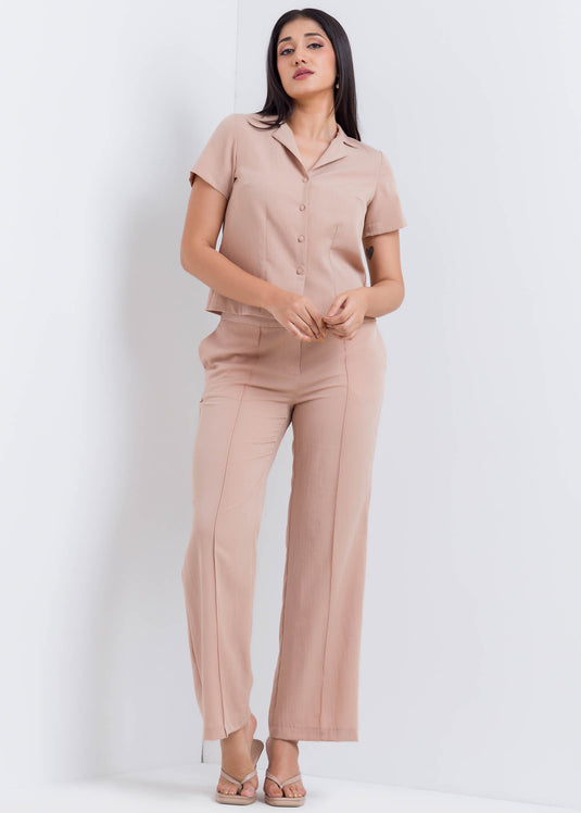 Crop Top With Cuban Collar