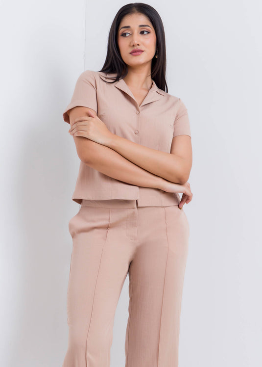 Crop Top With Cuban Collar