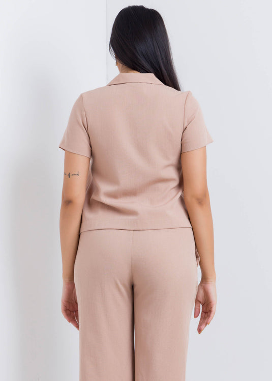 Crop Top With Cuban Collar