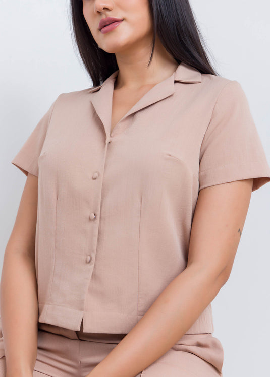 Crop Top With Cuban Collar