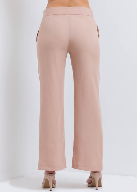 Wide Leg Pant With Pin Tuck Detail