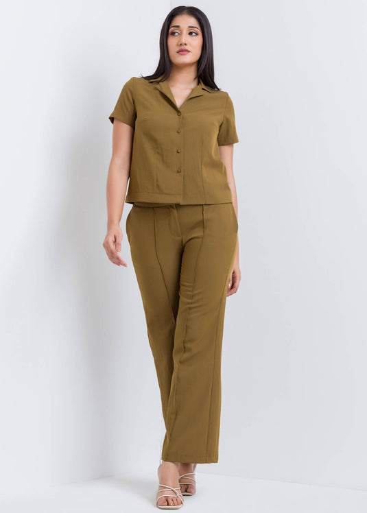 Crop Top With Cuban Collar