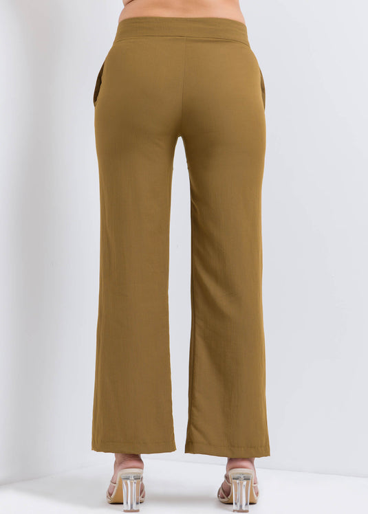 Wide Leg Pant With Pin Tuck Detail