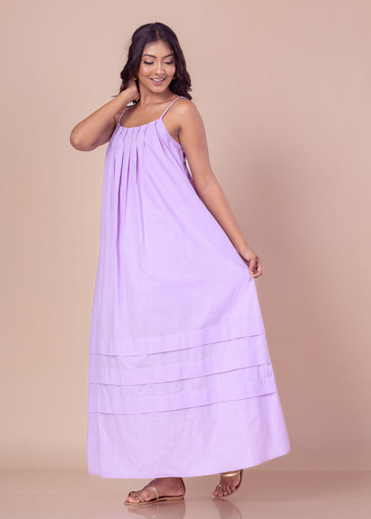 Strappy maxi dress with pleat detail