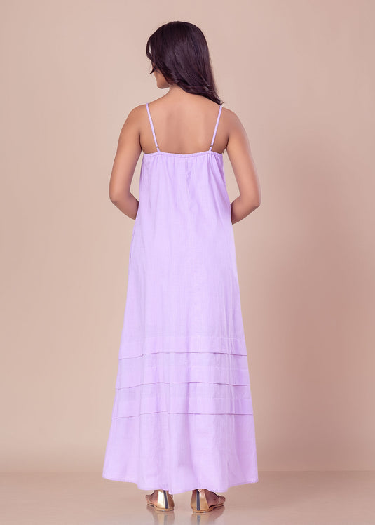 Strappy maxi dress with pleat detail