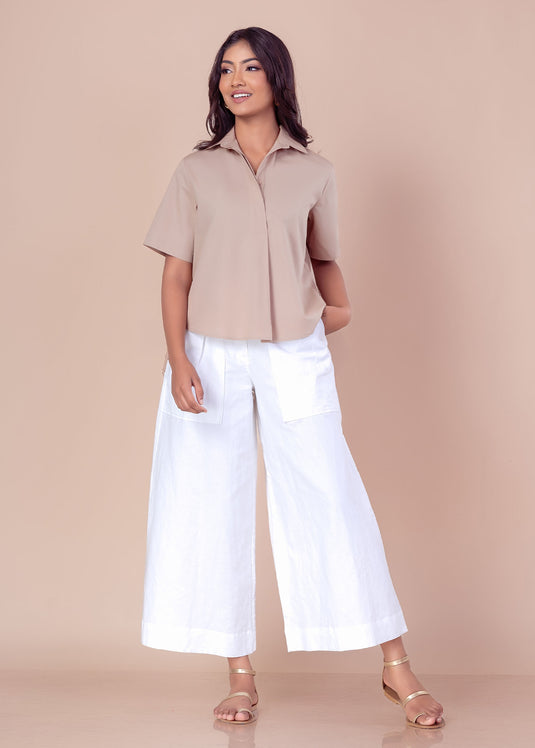 Culotte pant with front pleats