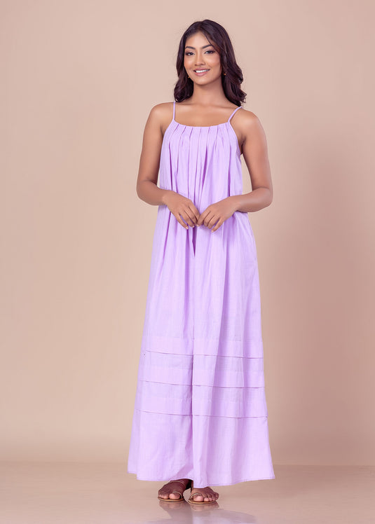 Strappy maxi dress with pleat detail