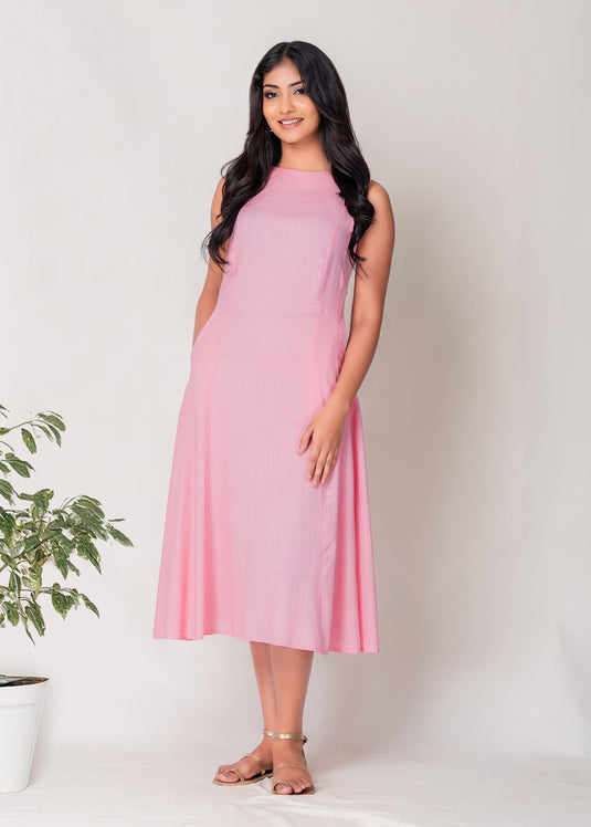 Cut Panel Detailed Midi Dress