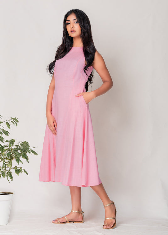 Cut Panel Detailed Midi Dress